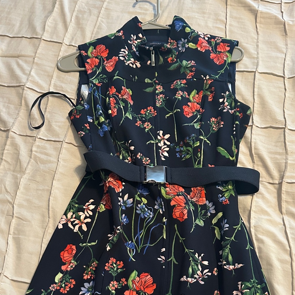Tommy Hilfiger Black Dress with Red and Blue Floral Design
